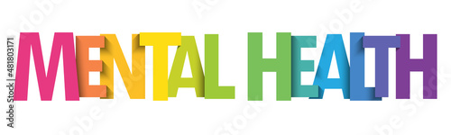 MENTAL HEALTH colorful vector typography banner