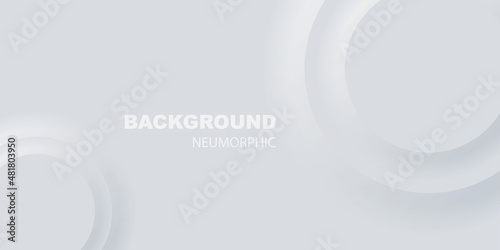 White 3d background in neumorphic style. Futuristic abstract round template. Vector illustration. photo