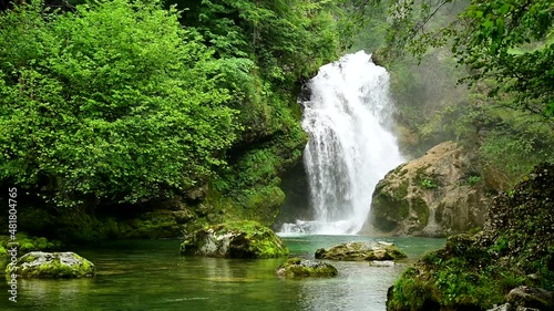 Great Waterfall at the Vintgar Gorge in Slovenia