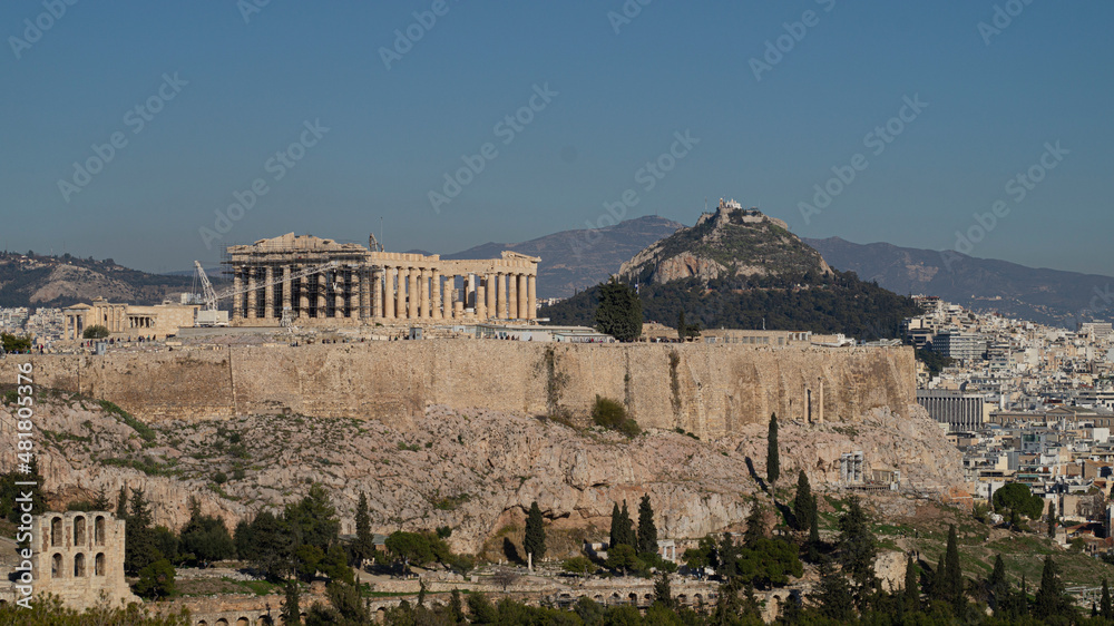 Vista de la acrópolis de Atenas.