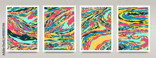 Collection of abstract, creative backgrounds in the style of expressionism. Vector format.