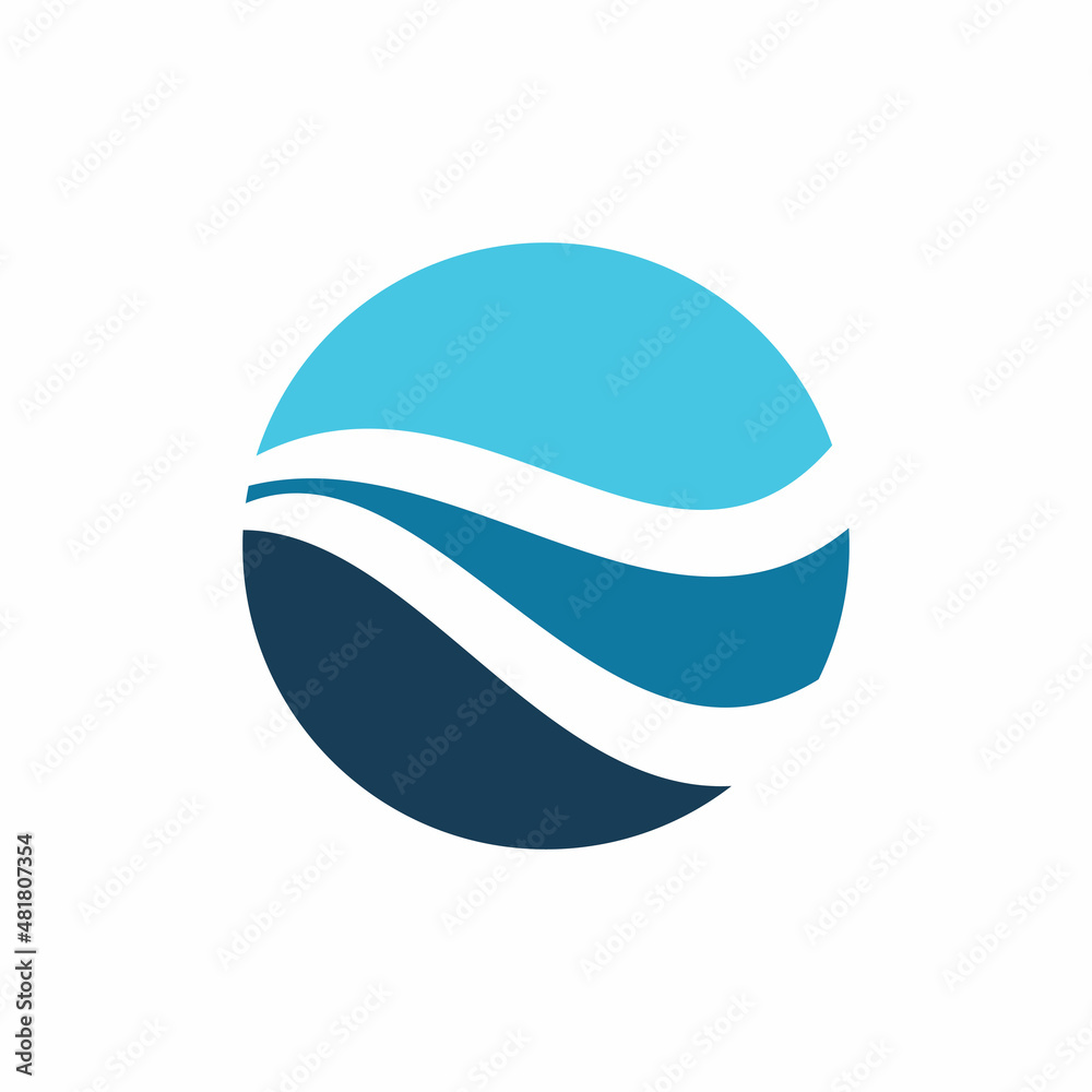 circle blue ocean wave logo design circle blue ocean wave logo design