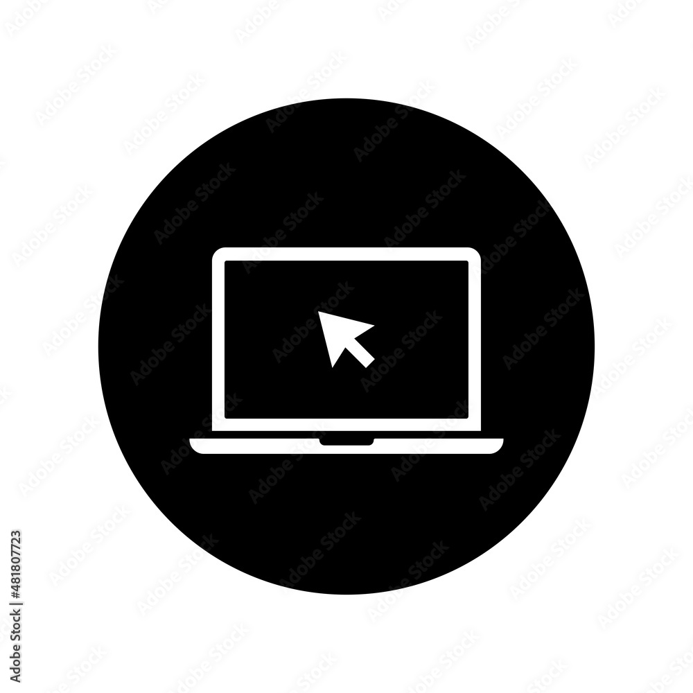 Click in laptop flat vector icon. Concept of using a personal computer. Click in laptop flat vector icon. Concept of using a personal computer.