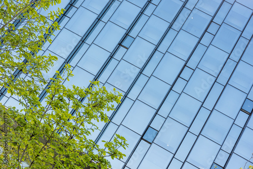 The concept of modern urban architecture, urban green plants and green office