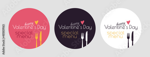 Valentine's day special menu set.