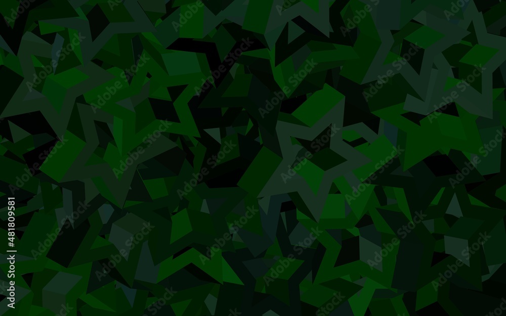 Dark Green vector texture with beautiful stars.