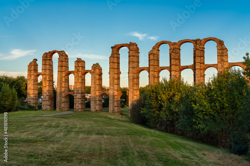 aqueduct of Milagros in the Roman city of Merida, Spain