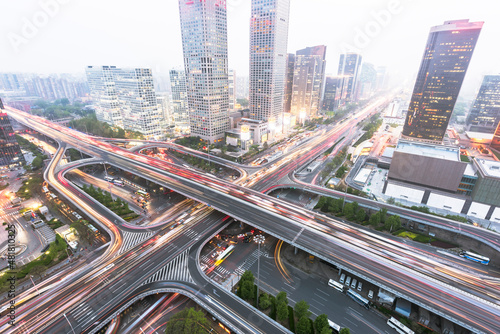 The main three-dimensional traffic trunk roads of the city pass through Beijing s modern international business CBD