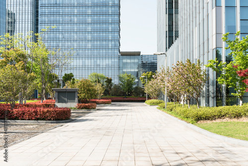 The concept of modern urban architecture, urban green plants and green office