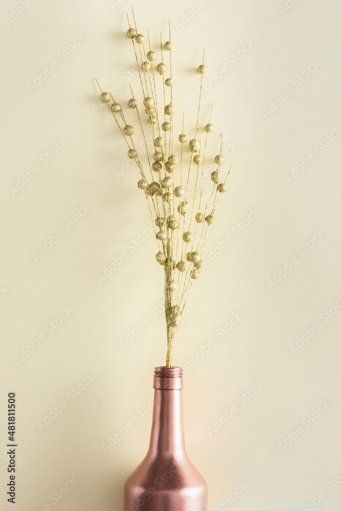 Bottle and dry flowers
