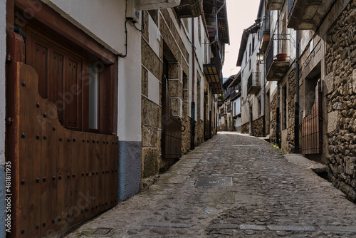 street in the typical village of Candelario in Salamanca, Spain photo