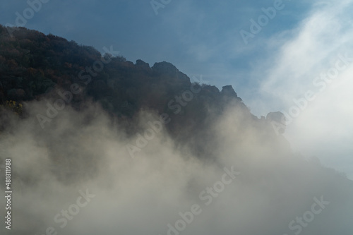 South Demerdzhi mountain in the morning mist