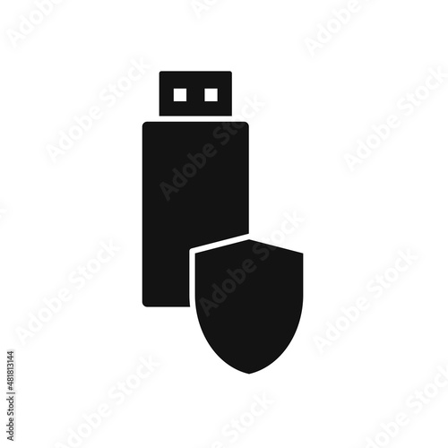 Protection USB stick flat design icon
