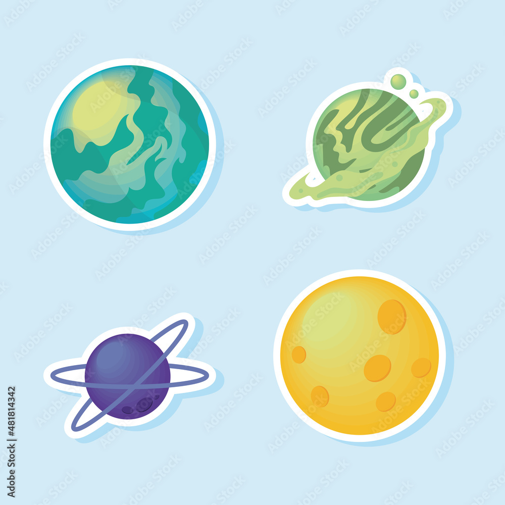 space planets stickers