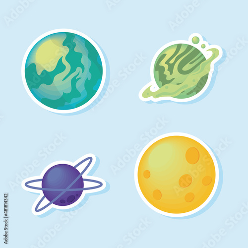 space planets stickers