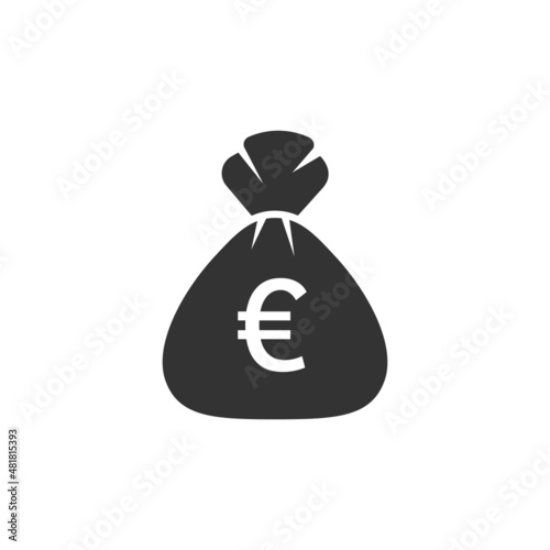 Money bag icon in flat style. Moneybag vector illustration on isolated background. Coin sack sign business concept.