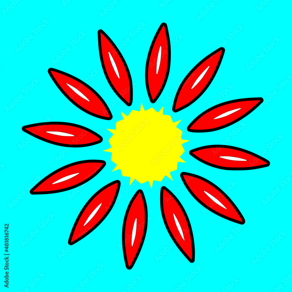 illustration of flower with petals, vector background illustration of flower with petals, vector background