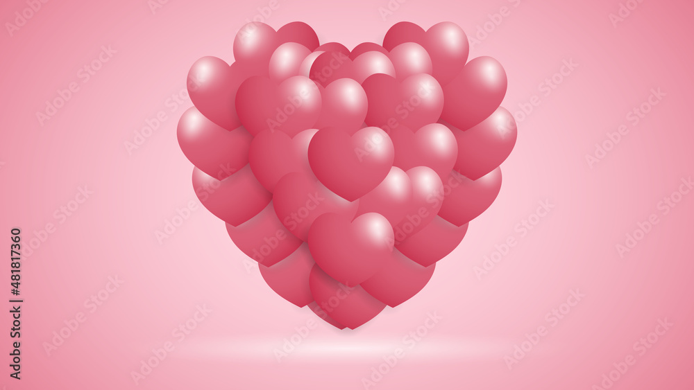 Big heart is pink color in valentine’s day , illustration vector EPS 10
