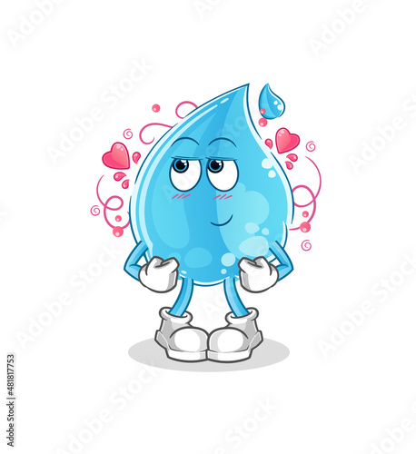 water drop shy vector. cartoon character