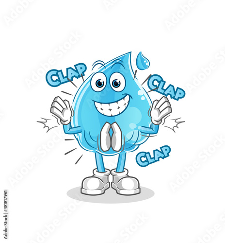 water drop applause illustration. character vector