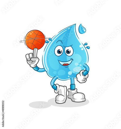 water drop playing basket ball mascot. cartoon vector
