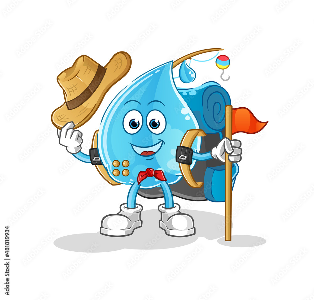 water drop scout vector. cartoon character water drop scout vector. cartoon character