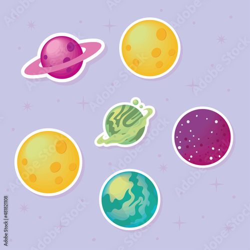 icons planets space