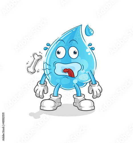 water drop burp mascot. cartoon vector