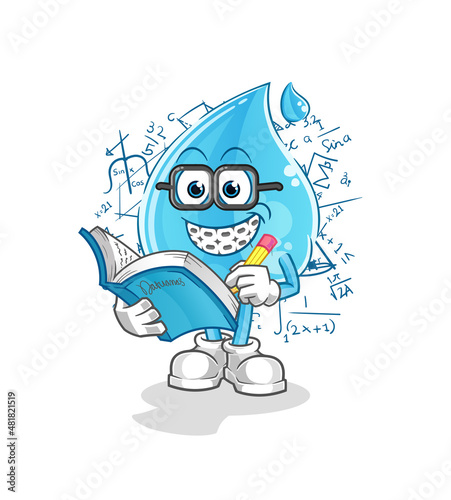 water drop geek cartoon. cartoon mascot vector