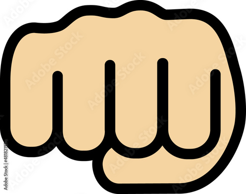 グーでパンチするシンプルな手のマークイラスト