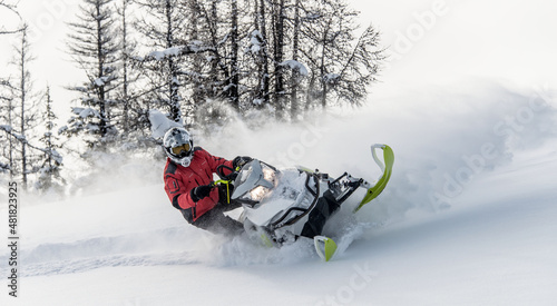 active recreation on snowmobiles photo