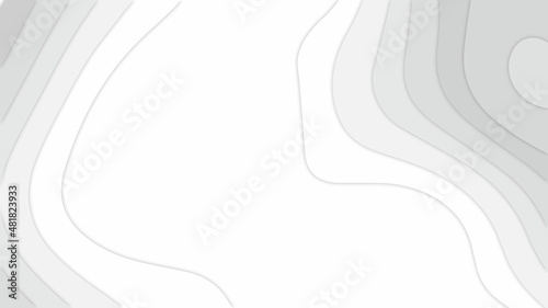 Abstract Curves Lines White and Gray Vector Backgrounds, papercut style background