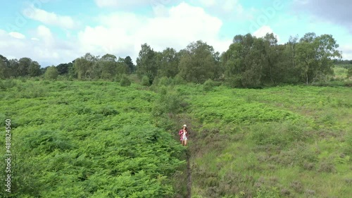 Young woman walking through nature in summer photo