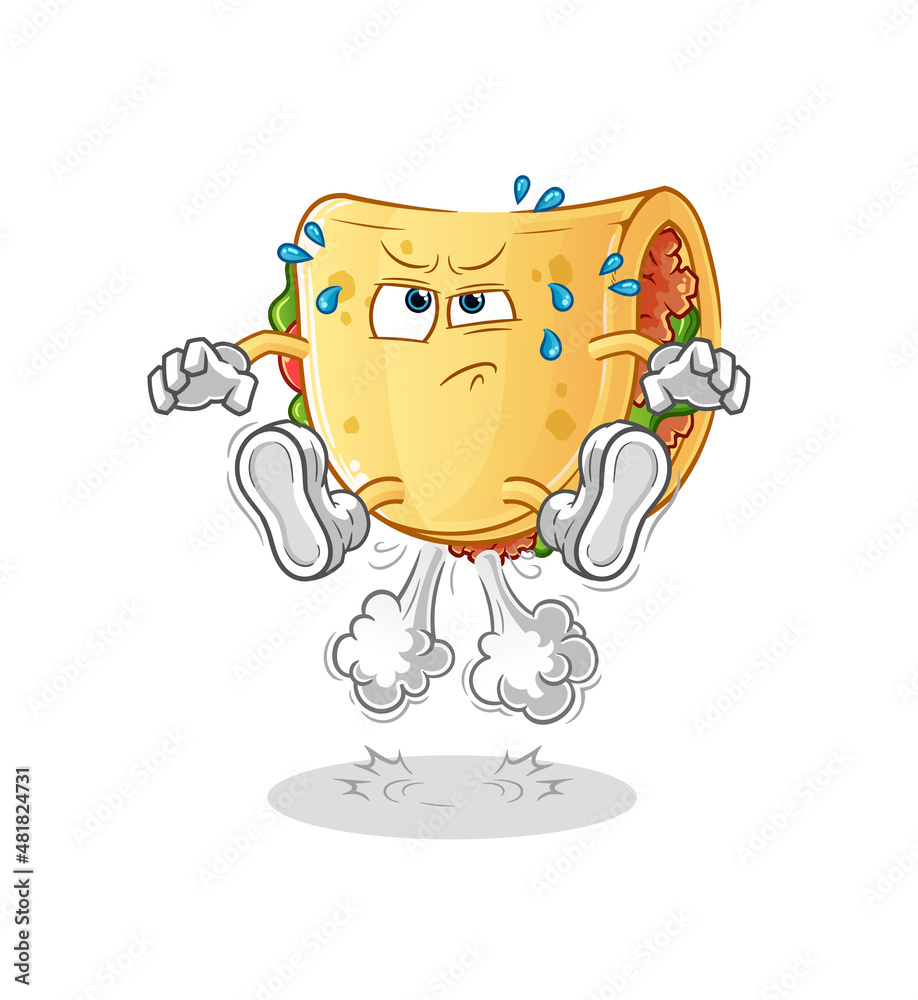 taco fart jumping illustration. character vector taco fart jumping illustration. character vector