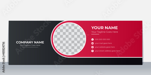 Email Signature design template or email footer and personal social media cover template design with creative layout and modern concept