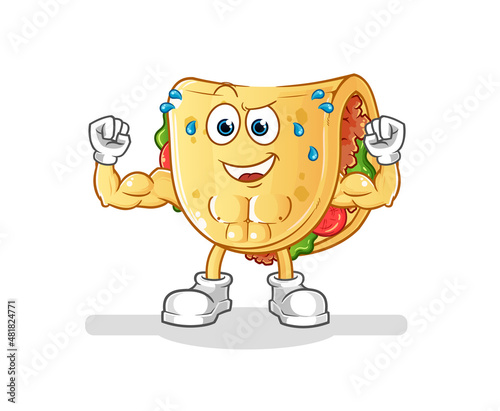 taco muscular cartoon. cartoon mascot vector