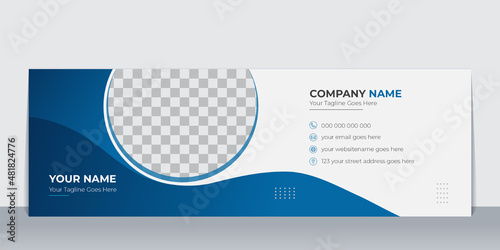 Email Signature design template or email footer and personal social media cover template design with creative layout and modern concept