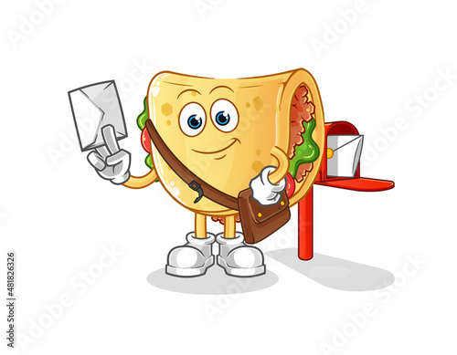 taco postman vector. cartoon character