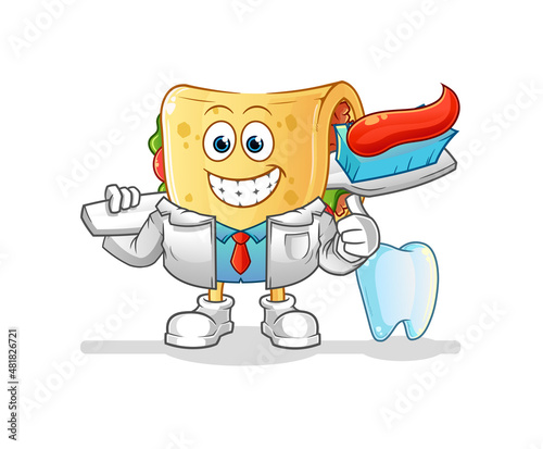 taco dentist illustration. character vector
