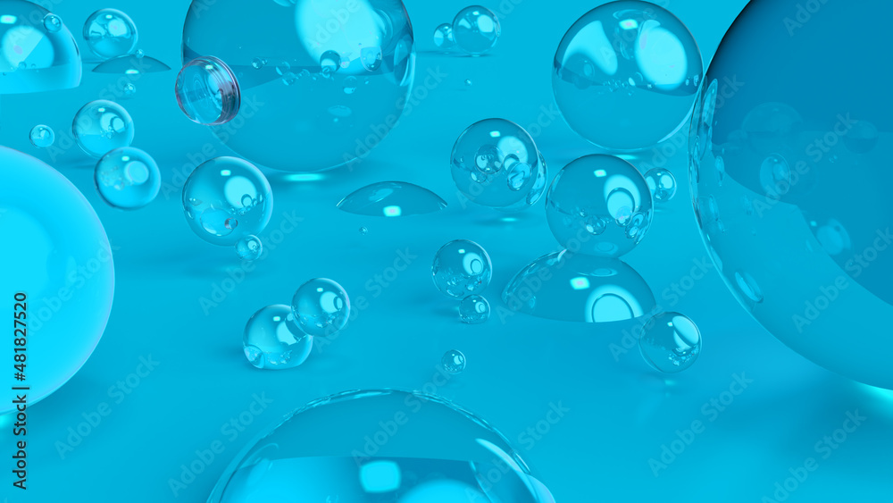 Quantuum | Glass spheres abstract 3d concept