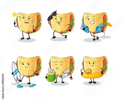 taco holiday character. cartoon mascot vector