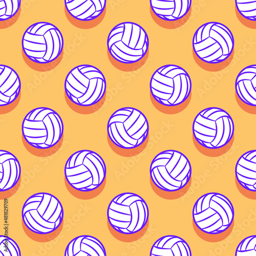 Volleyball ball icon seamless pattern. Vector illustration. Ideal for wallpaper, packaging, fabric, textile, wrapping paper design and any kind of decoration.