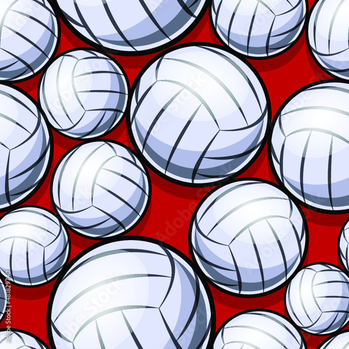 Seamless pattern with volleyball ball symbol. Vector illustration. Ideal for wallpaper, packaging, fabric, textile, wrapping paper design and any kind of decoration.