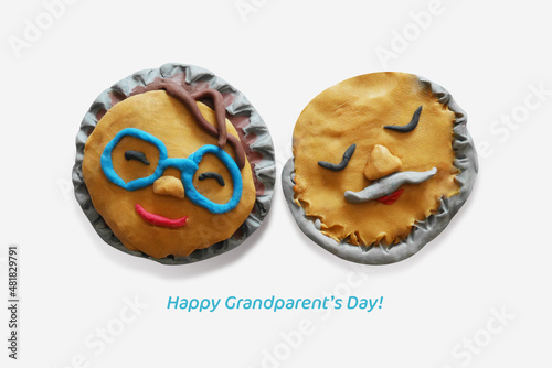 Happy Grandparents day. Best grandma ever. Plasticine illustration for social media post, poster. postcard or website
