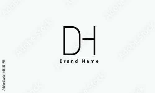 DH HD D H abstract vector logo monogram template