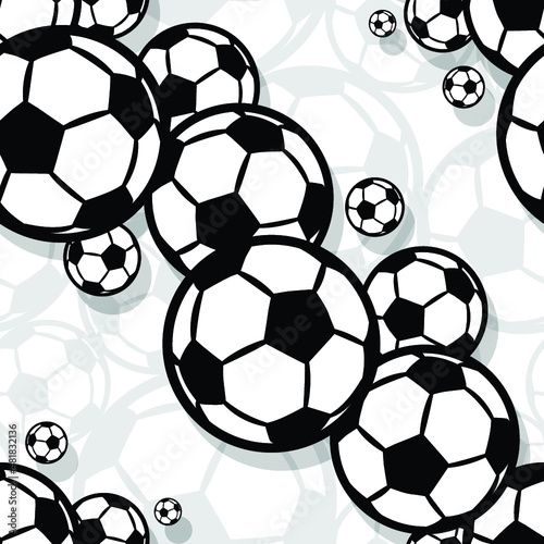 Seamless pattern with football soccer ball vector digital paper design. Ideal for wallpaper, cover, wrapper, packaging, fabric design and any kind of decoration.