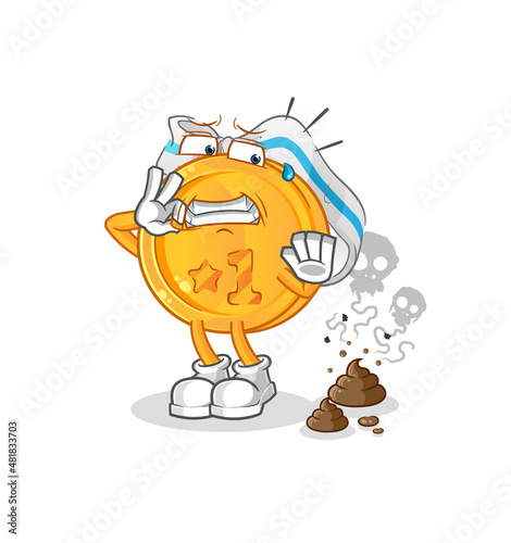 medal with stinky waste illustration. character vector