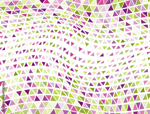 Intricate triangles halftone vector. Triangular elements transition banner backdrop.
