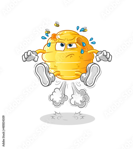 honeycomb fart jumping illustration. character vector