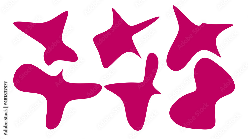 Organic Pink blobs irregular shape. Abstract fluid shapes vector set, simple water forms. Organic Pink blobs irregular shape. Abstract fluid shapes vector set, simple water forms.